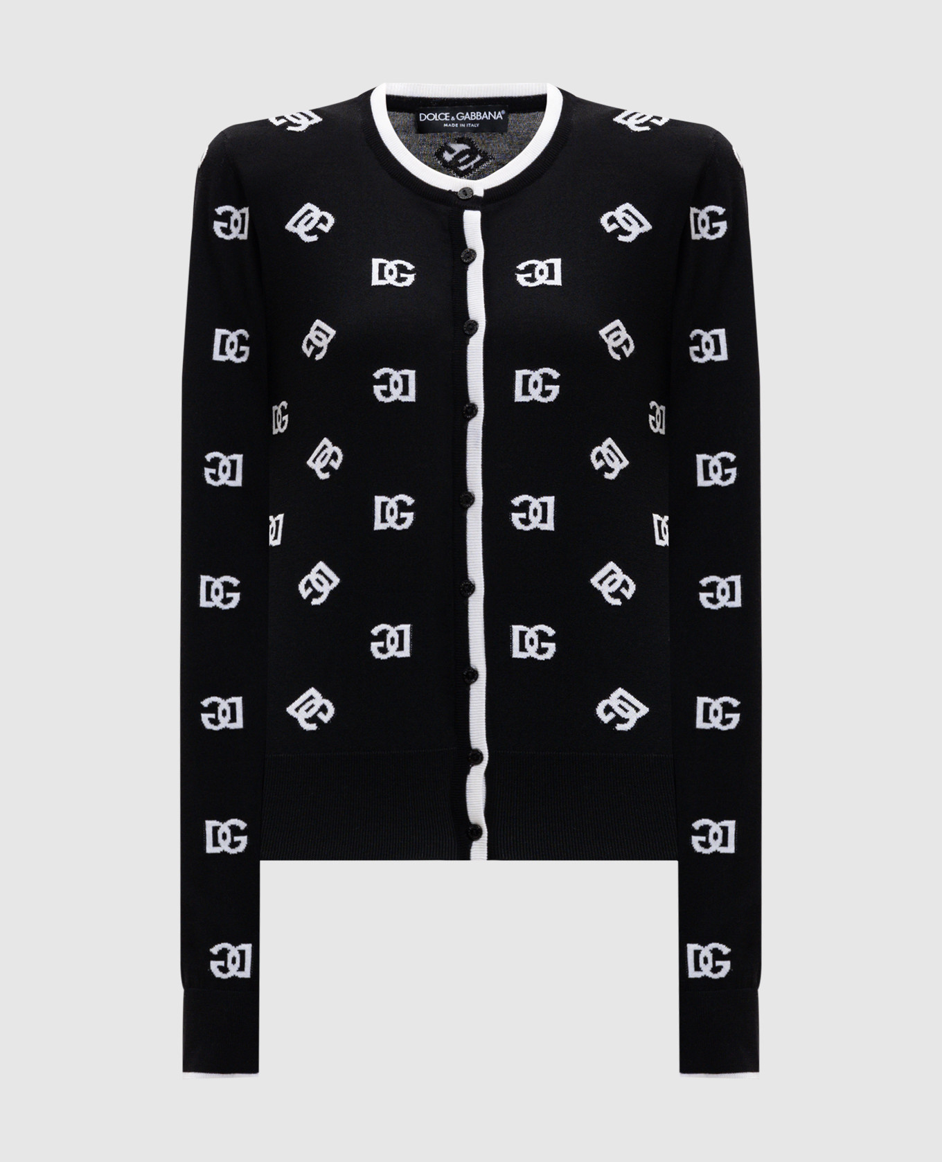 

Black wool cardigan with DG pattern Dolce&Gabbana