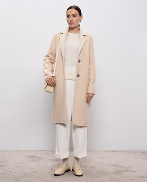 Peserico Beige coat with wool and cashmere S20174E03195