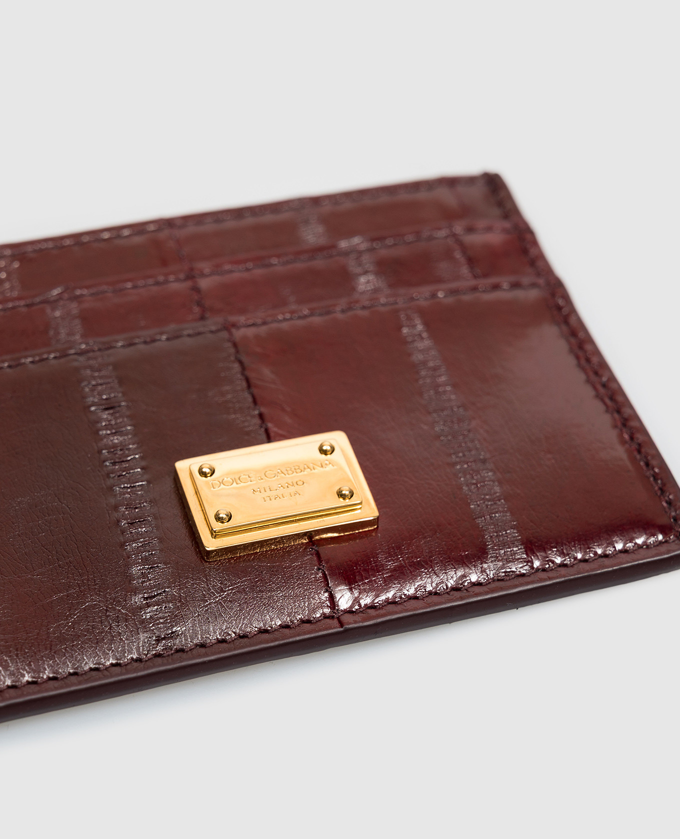 Burgundy leather cardholder Dolce&Gabbana 3