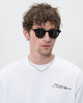 Off-White Silver chain with emblem OMOB15XC99MET001