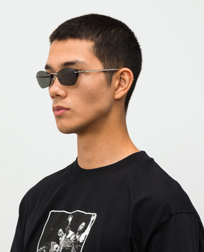 Alexander McQueen Silver T-Bar Slim Sunglasses 852610I3330