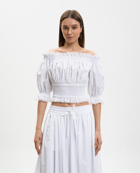 Dolce&Gabbana White top with drapery F7BG4TFU61A