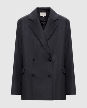 Loulou de Saison Donau grey double-breasted wool jacket DONAULDS