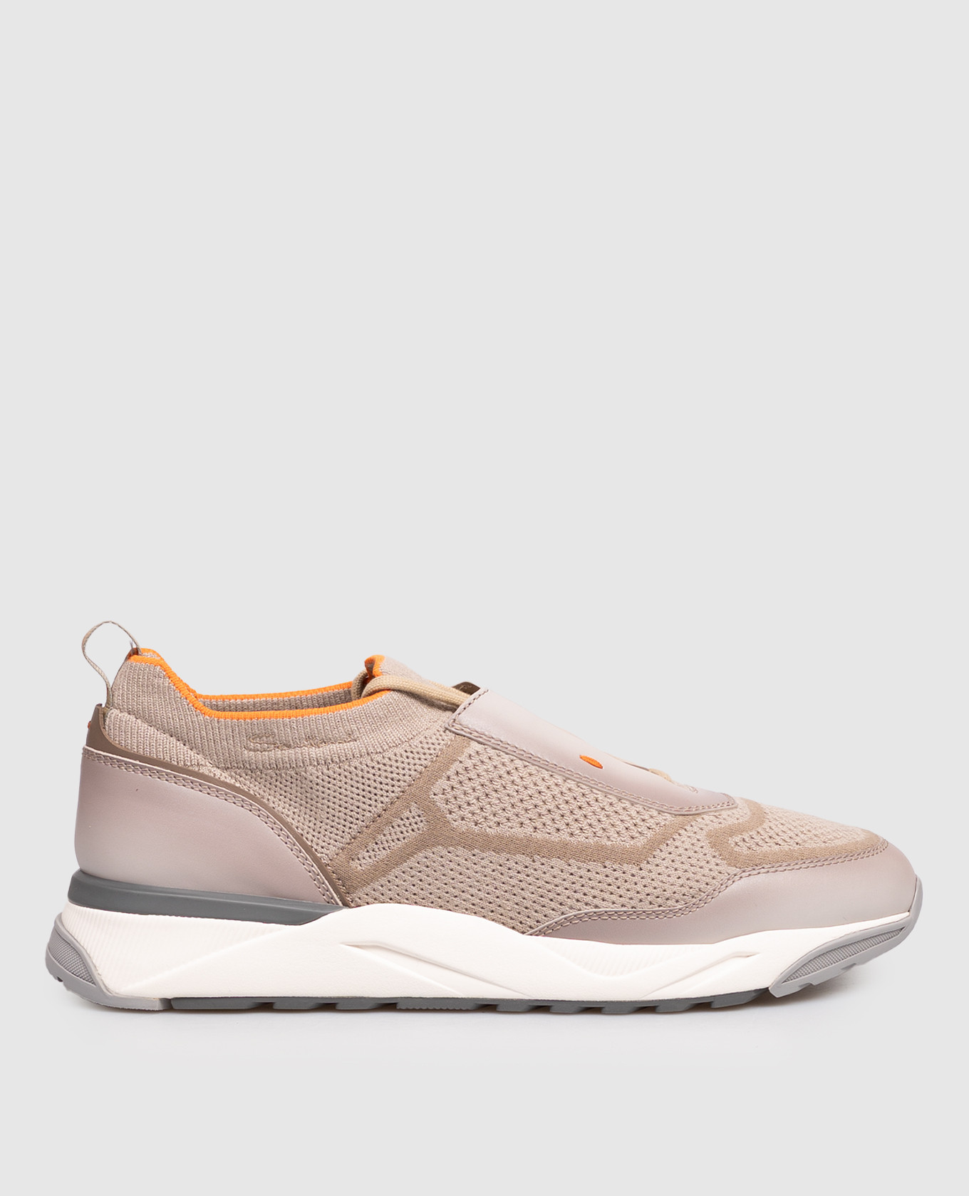 Brown combination sneakers with logo