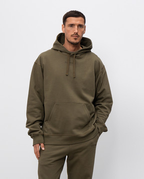 Balmain Khaki hoodies with logo embroidery GH0JR007BD10