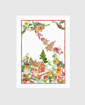 TESSITURA TOSCANA TELERIE White linen kitchen towel MARZAPEPE NC250029020067
