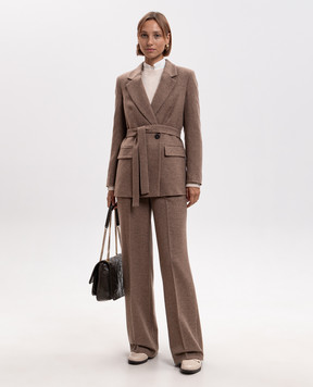 Peserico Brown wool and cashmere pants P0440504314