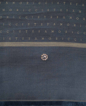 Stefano Ricci Blue silk and cashmere scarf MWA63000407442