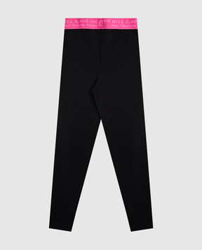 Off-White Children's black leggings with logo print 44GCD003F5J001