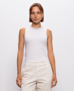Peserico Beige ribbed T-shirt A08506J0B5669