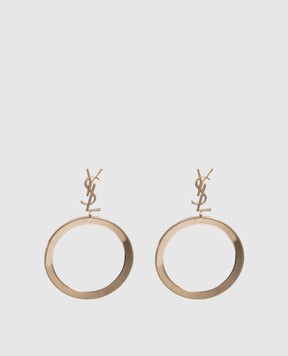 Saint Laurent Gold-tone earrings with logo monogram 784142Y1500