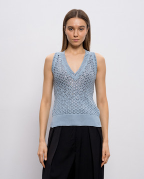 Ermanno Scervino Blue top with crystals D485L318CTYLE