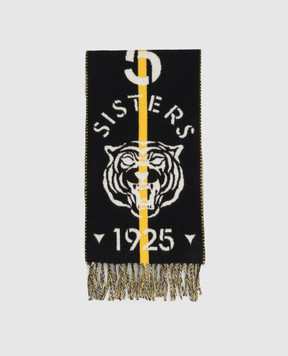 Fendi 5 Sisters Reversible Wool and Cashmere Scarf FXT195B1V5