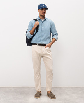 Brunello Cucinelli Beige jeans with logo patch M277PX1290