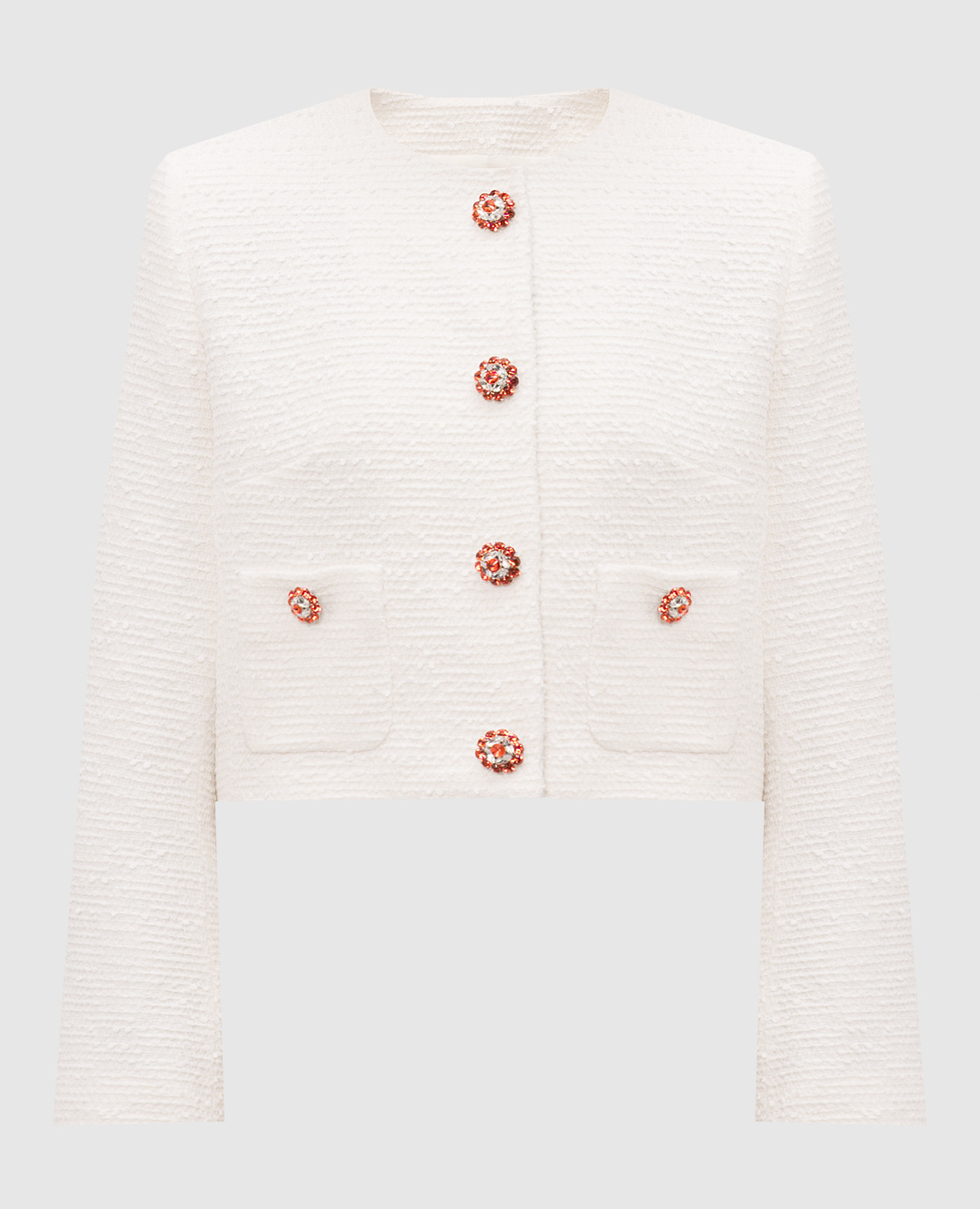 

White tweed jacket with crystals Dolce&Gabbana