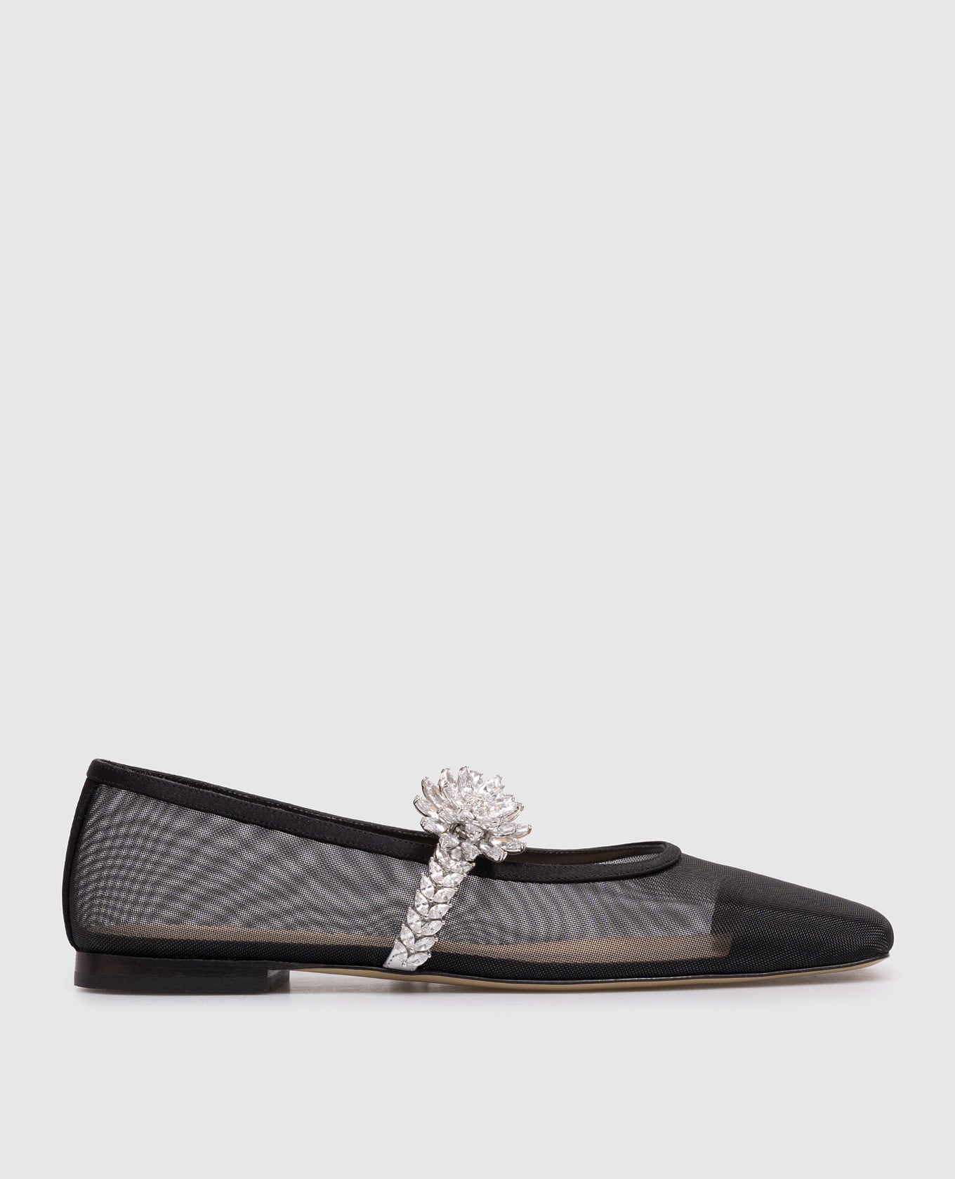 Black Lotus Flower ballet flats