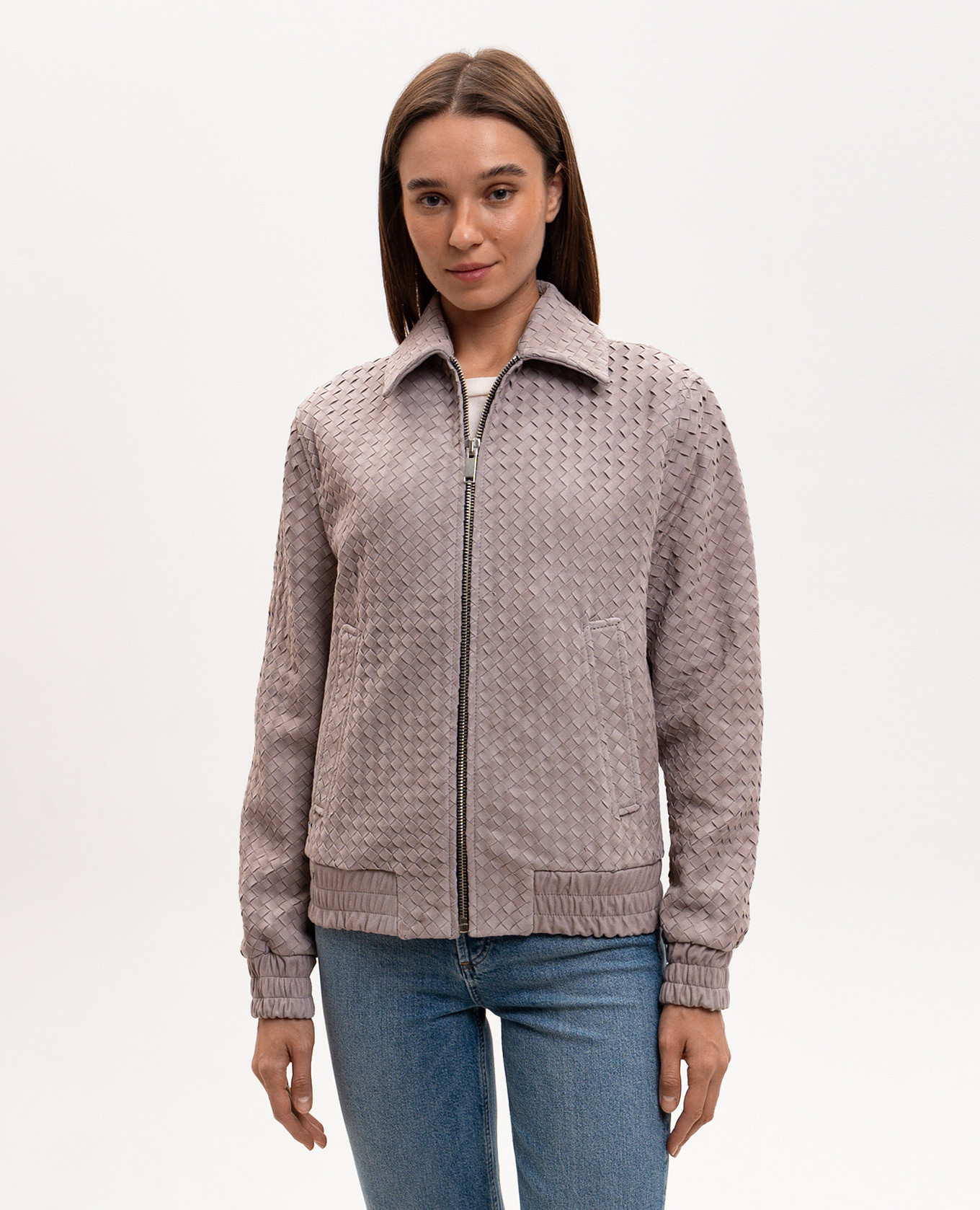 Gray suede jacket with braiding Babe Pay Pls 3