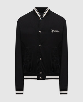 Off-White Black bomber jacket with logo 44MEH05FC9F001