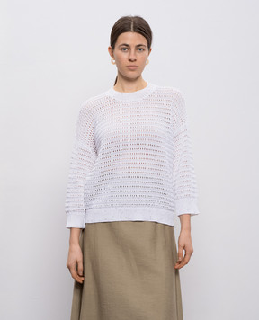 Peserico White openwork jumper with sequins S99121F0509110