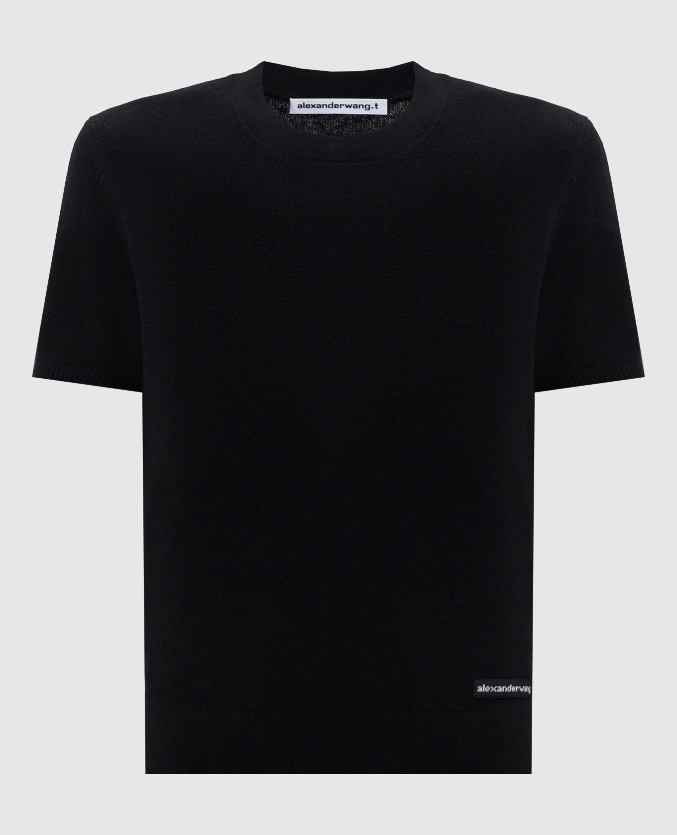 Black wool top with logo