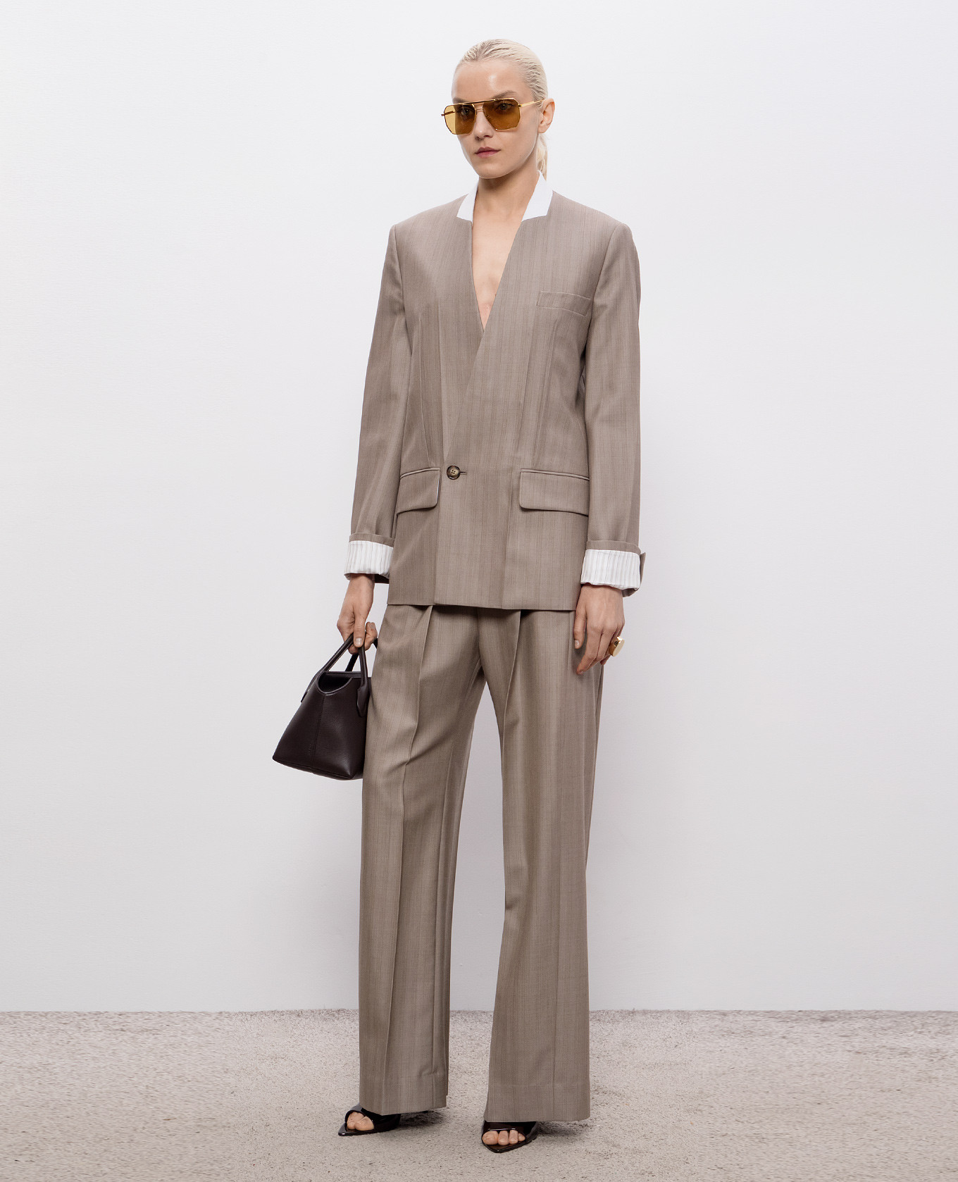 Brown wool pants Victoria Beckham 2