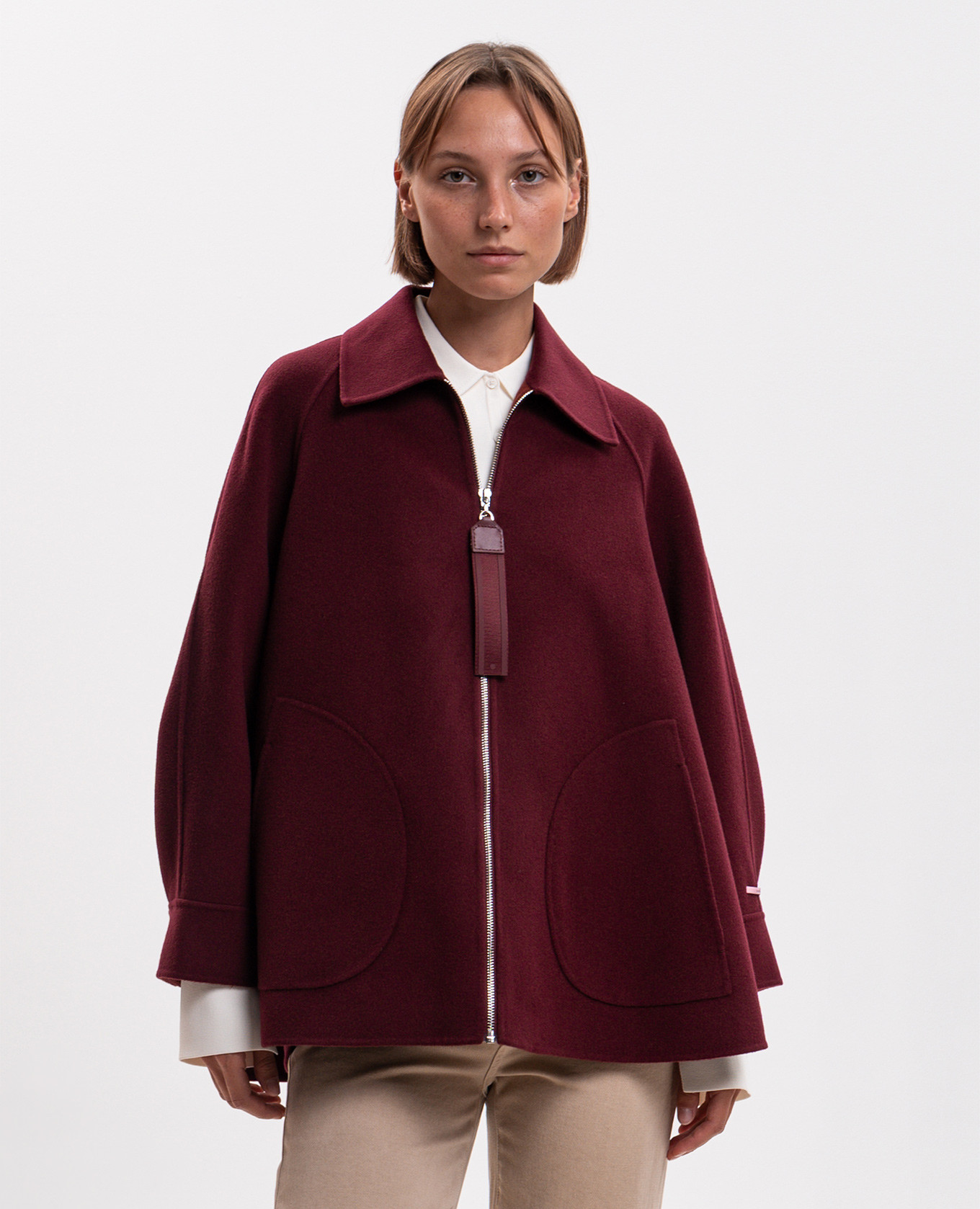 SAGGINA burgundy wool jacket Max & Co 3