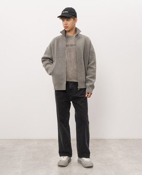 Axel Arigato Grey Core Cardigan with Wool A2143003