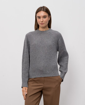 Brunello Cucinelli Gray cashmere and wool sweater MBM753500P
