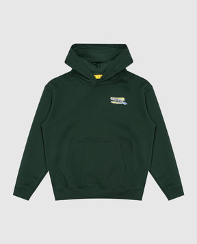 Off-White Children's green hoodie with Arrow Watercolor print 44BBB001F26F005