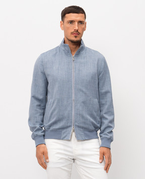 Enrico Mandelli Blue wool, silk and linen jacket 3T501B6020