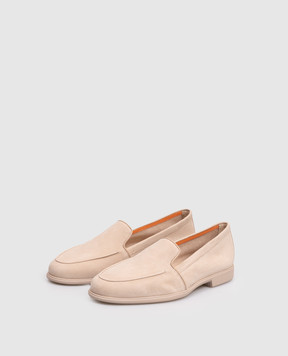 Santoni Beige nubuck loafers with embossed logo WULB72051GC2SPRX