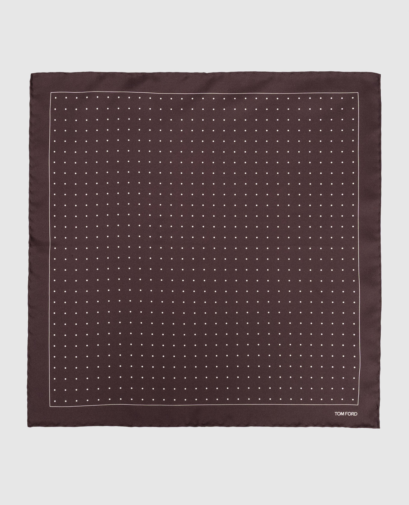 

Brown polka dot silk pachet scarf Tom Ford