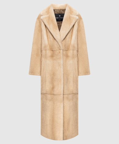 Beige mink fur coat