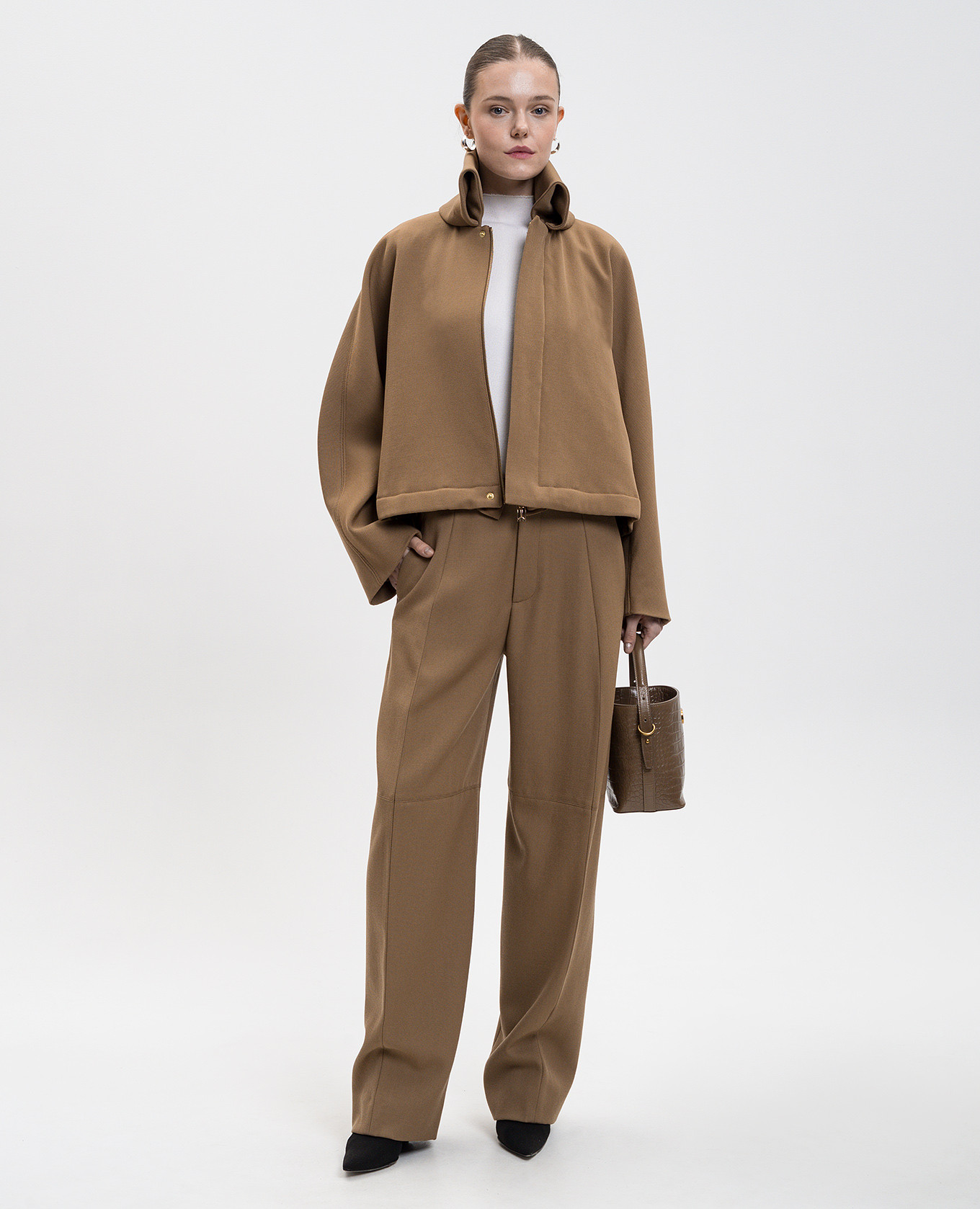Brown wool pants Victoria Beckham 2