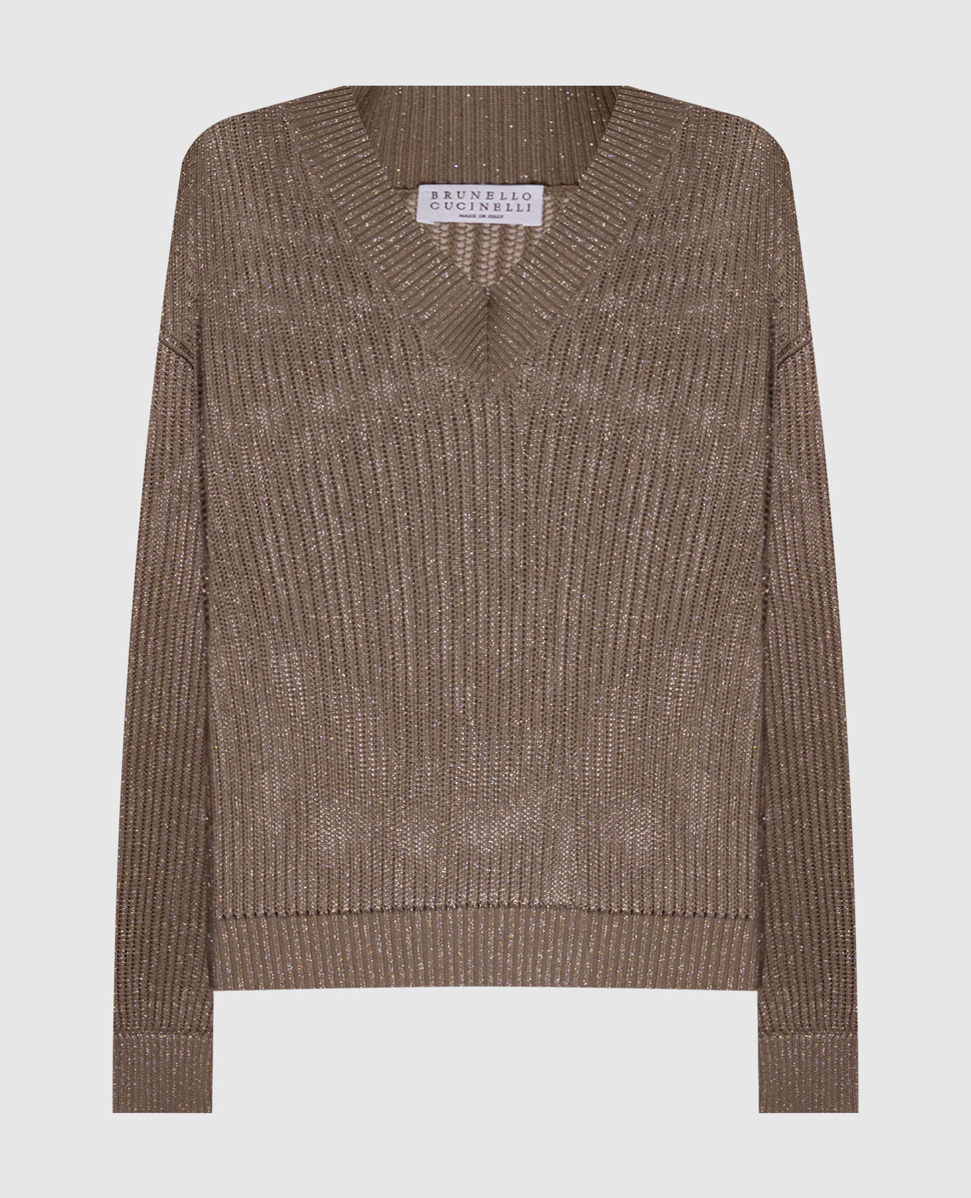 Brown pullover with lurex