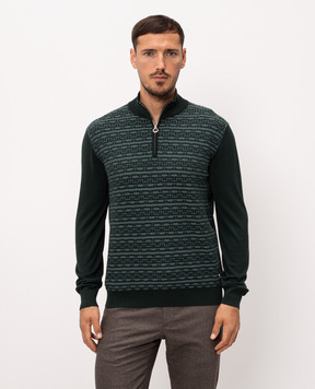Stefano Ricci Green wool, cashmere and silk polo KE04007L01E26364