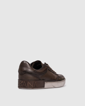 Dolce&Gabbana Brown leather Portofino sneakers CS2378AW467