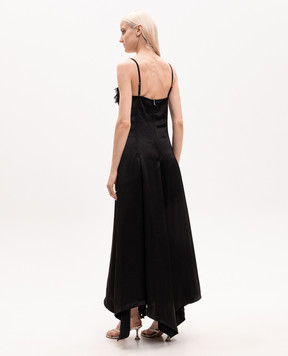 Alexander McQueen Black maxi dress with lace 863779QEAHZ