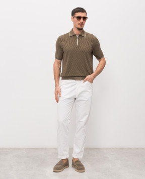 Stefano Ricci Khaki silk polo shirt K616452P31F26117