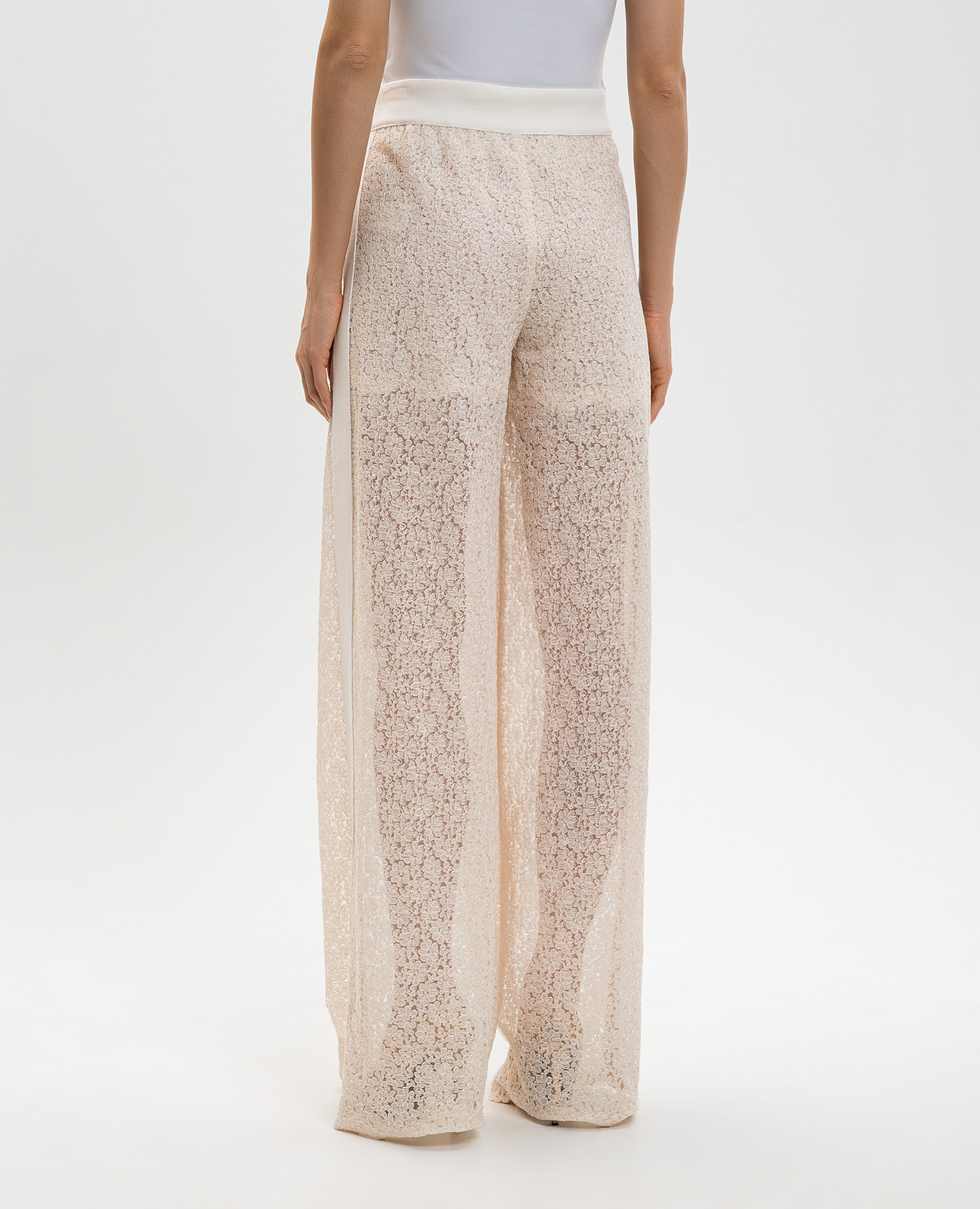Beige lace pants Ermanno Scervino 4