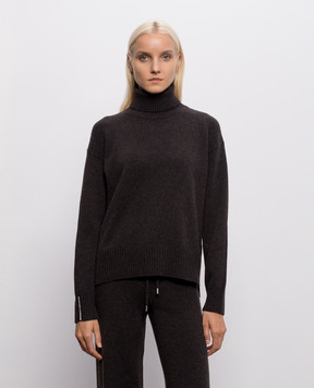 Peserico Dark brown wool, silk and cashmere sweater A99268F07K09283