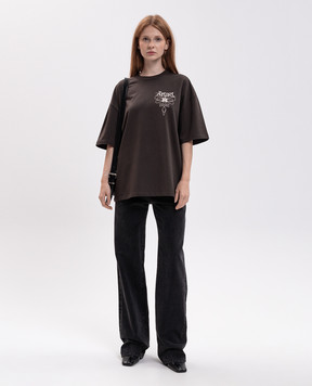 AMIRI Brown T-shirt with logo print AM426JR006