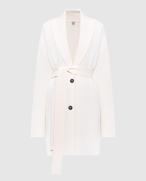 Toteme White elongated wool cardigan 261WRT0699YA0008
