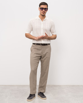 Morgano Ivory linen knitted shirt 7371882