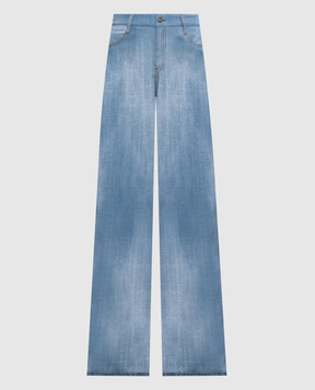 Ermanno Scervino Blue pants with denim print D487P367TEEMY