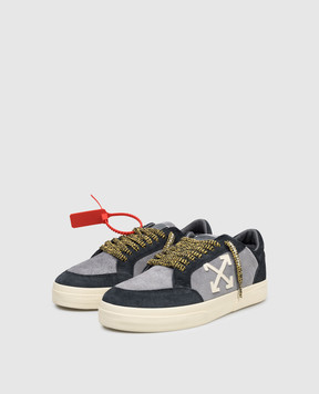 Off-White Grey Suede Vulcanized Sneakers OMIA293S26LEA003