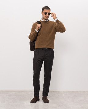 ISAIA Brown cashmere sweater MG8396Y0531