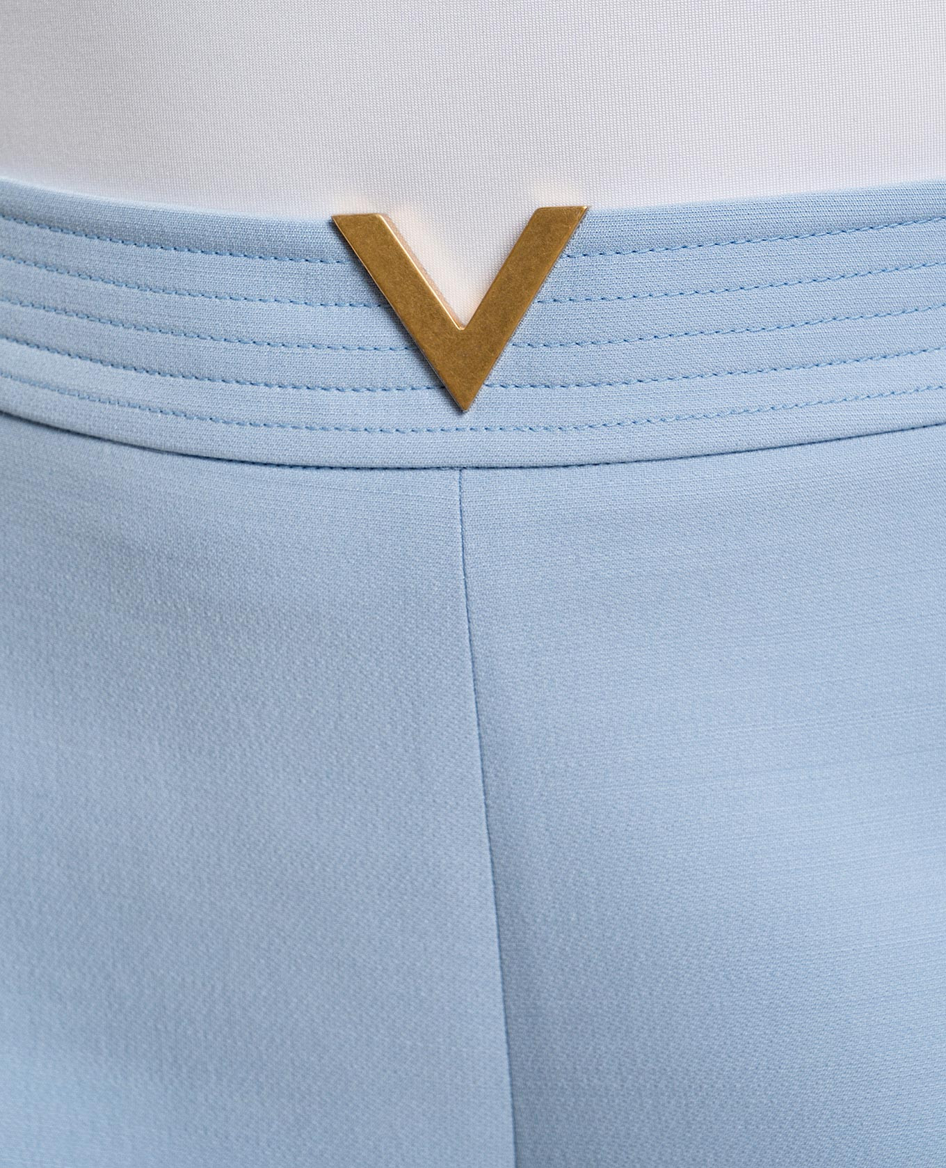 Blue wool and silk shorts with logo Valentino 5