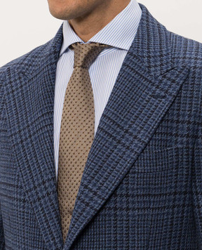 Brunello Cucinelli Beige silk tie with woven pattern MI8990018