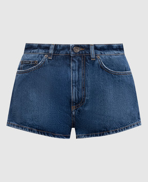 Dolce&Gabbana Blue denim shorts with logo patch FTC7DDG8OB3